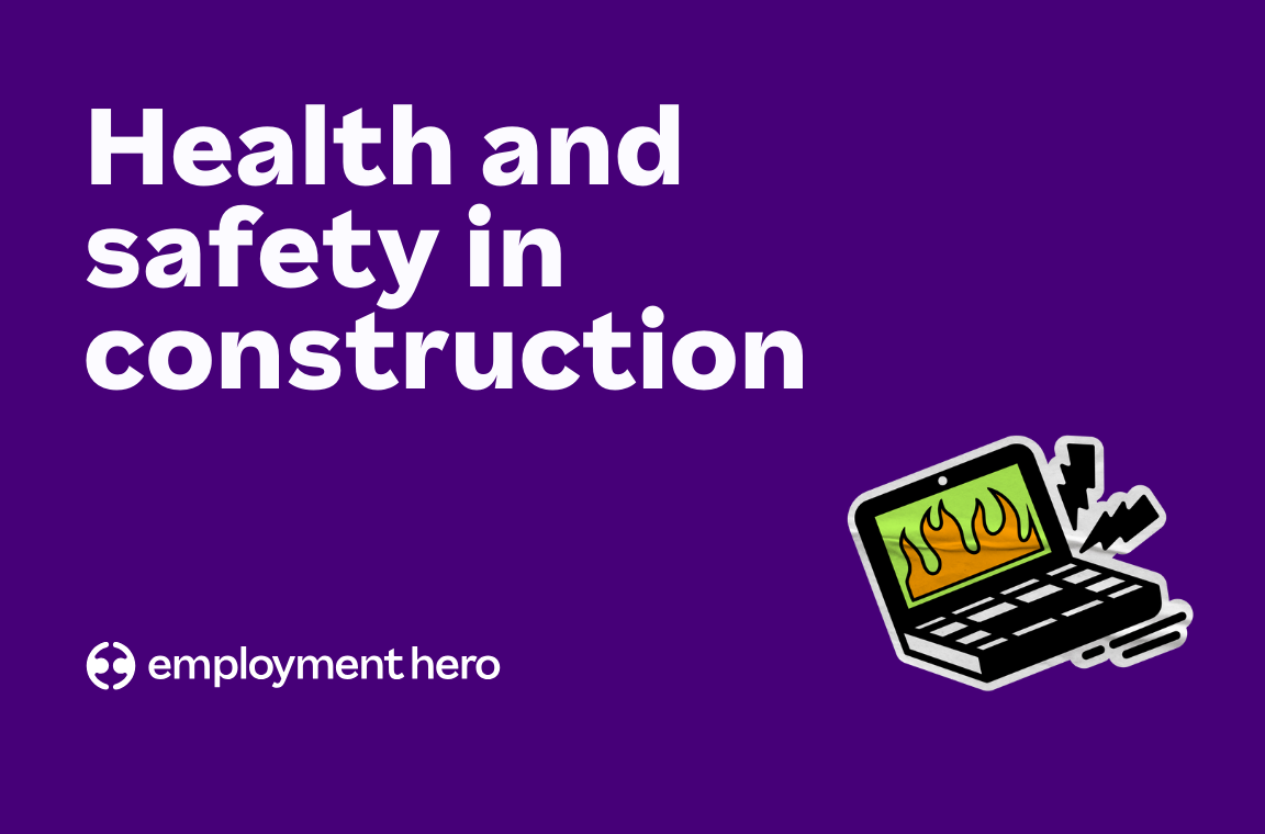 A banner about Health and Safety in Construction.