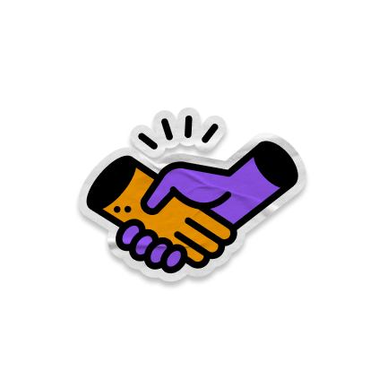 Shaking hands.